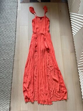 Coral Romper / Maxi Dress